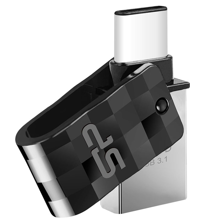 USB Stick 64GB 3.0 Silicon Power USB3.1 + Type C C31 Black