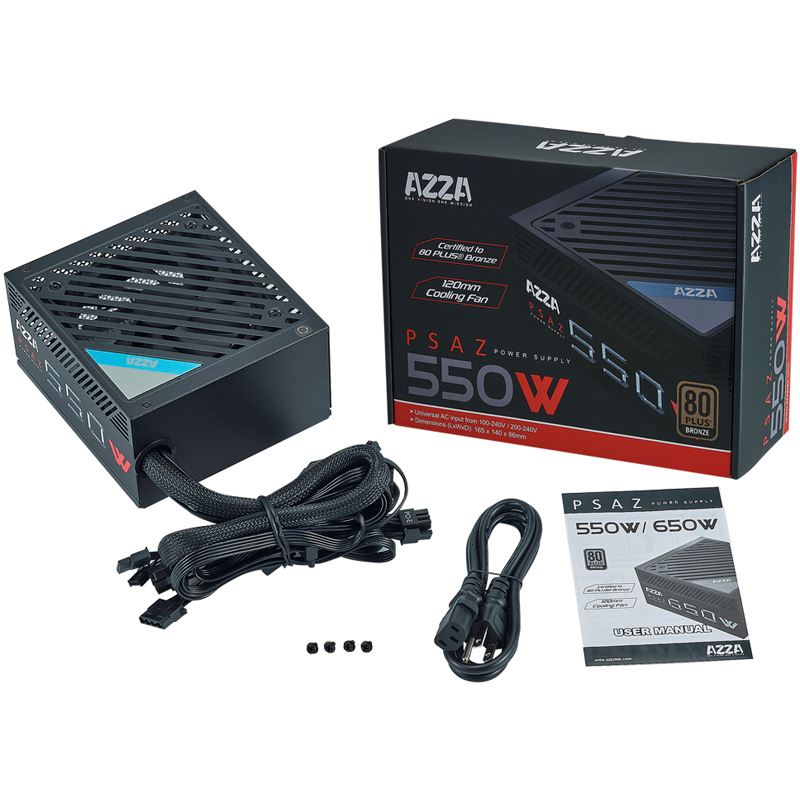 Netzteil ATX 550W 12cm fan,80+Bronze,black 2x PCIe