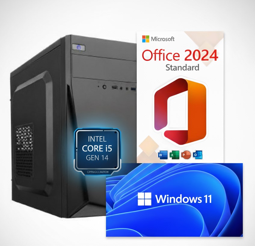 Intel i5-14400 PC | 16GB RAM | 1TB NVMe SSD | Win 11 Pro & Office 2024